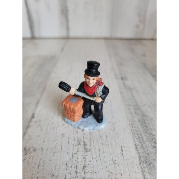 Lefton 1990 chimney sweeper man Village accessory Xmas - Picture 1 of 5